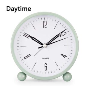Round Silent Analog Desk Clock blue