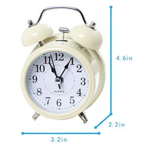 TWIN BELL CREAM CLOCK SMALL