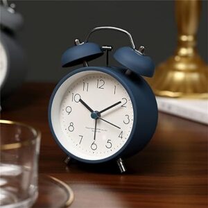 TWIN BELL MATT BLUE CLOCK SMALL