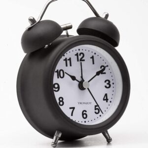 TWIN BELL ALARM CLOCK BLACK WHITE