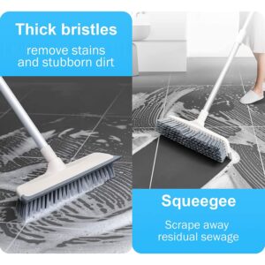 White Bathroom Cleaning Brush with Wiper 2 in 1 Tiles Cleaning Brush