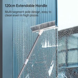 White Bathroom Cleaning Brush with Wiper 2 in 1 Tiles Cleaning Brush