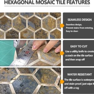 Hexagon Metal Tiles 3d wall paper