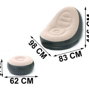 Inflatable Lounge Chair for Adults Flocking Air Couch Sofa