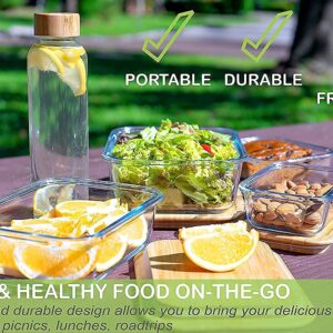 Rectangle Glass Lunch Box Set Of 3 WOODEN LID