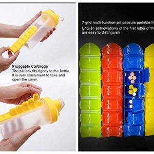 Pill Box Organizer with Water Bottle Protein Shaker