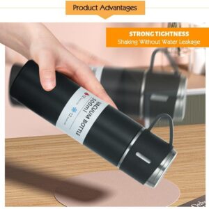 Steel Vacuum Flask Set with 3 Steel Cups Combo