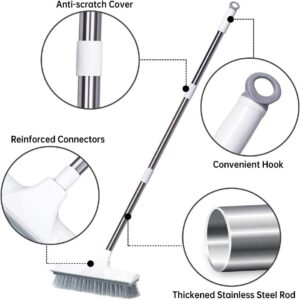White Bathroom Cleaning Brush with Wiper 2 in 1 Tiles Cleaning Brush