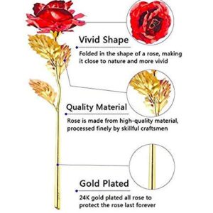 RED GOLDEN ROSE WITH STAND