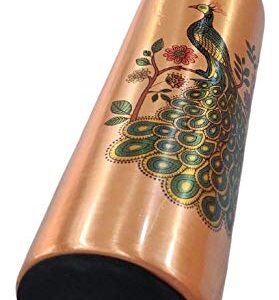peacock printed copper bottle (1 PCS)