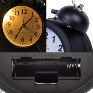 TWIN BELL ALARM CLOCK BLACK WHITE