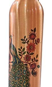 peacock printed copper bottle (1 PCS)