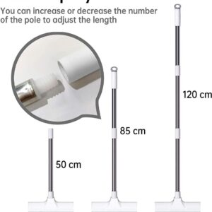 White Bathroom Cleaning Brush with Wiper 2 in 1 Tiles Cleaning Brush