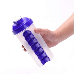 Pill Box Organizer with Water Bottle Protein Shaker
