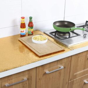 Golden simple Kitchen Stickers Oil Proof Aluminium Foil  (60*200Cm)