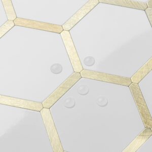 Hexagon Metal Tiles 3d wall paper