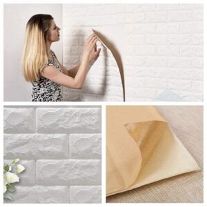 BRICK WALLPAPER STICKER WHITE (77*70CM)
