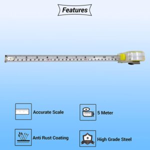 TRANSPARENT 5 MTR MEASURING TAPE